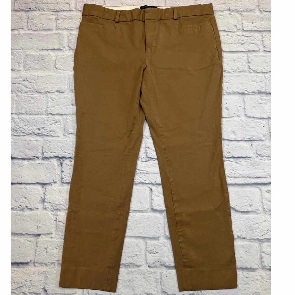 Banana Republic Sloan Khaki Flat Front Tapered Ankle Dress Pants Size 12 A472